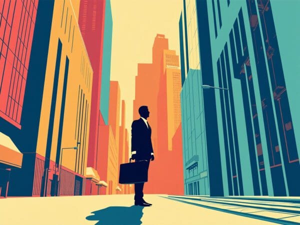 Wall Street Dawn Premium Canvas Art