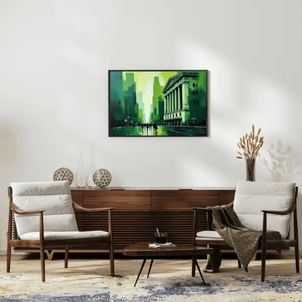 Verdant Exchange - Wall Street Canvas Art - Image 3