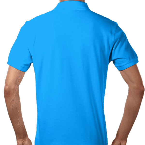 Premium Maison Luxe Blue Crown Crest Polo Shirt Back View