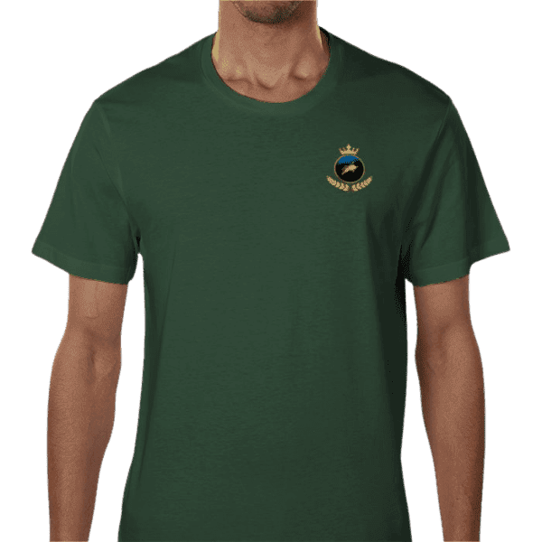 Premium Crown Crew Sage T-Shirt Front View with Logo.