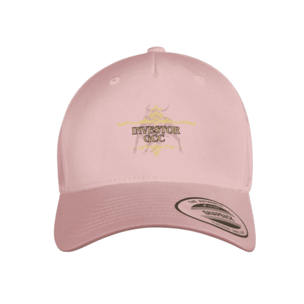 Close-up of Royal Investor Flexfit Cap, luxury headwear by Crown Luxe Sovereign at Investor GCC