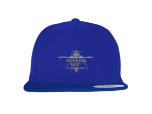 Front view of Royal Investor Crown Cap, luxury headwear from Crown Luxe Sovereign at Investor GCC