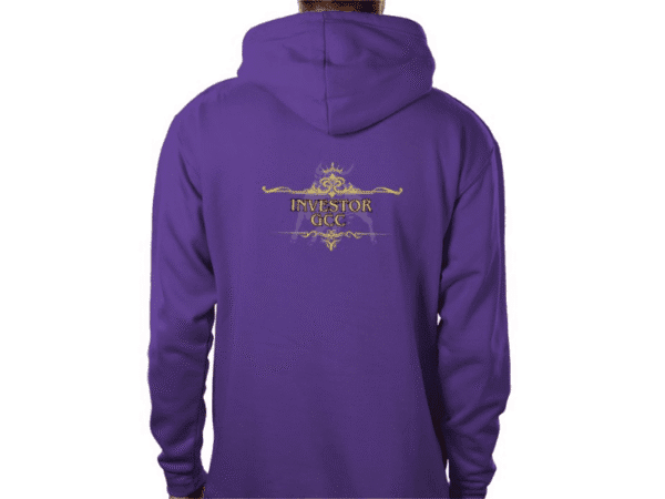 Back view of Royal Crown Premium Hoodie, mens luxury activewear by ElitePulse Sovereign at Investor GCC