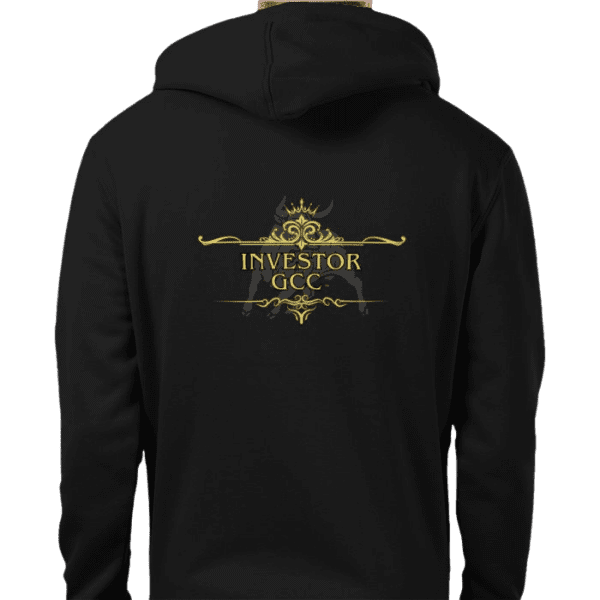 Back view of Trade Templar Knight Black Zip Crown Hoodie, mens luxury activewear by ElitePulse Sovereign at Investor GCC
