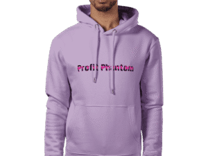 Front view of Profit Phantom Luxury Purple Hoodie with 'Profit Phantom' text