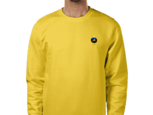 Front view of Luxury Investor Sweatshirt Yellow, mens luxury activewear from ElitePulse Sovereign at Investor GCC