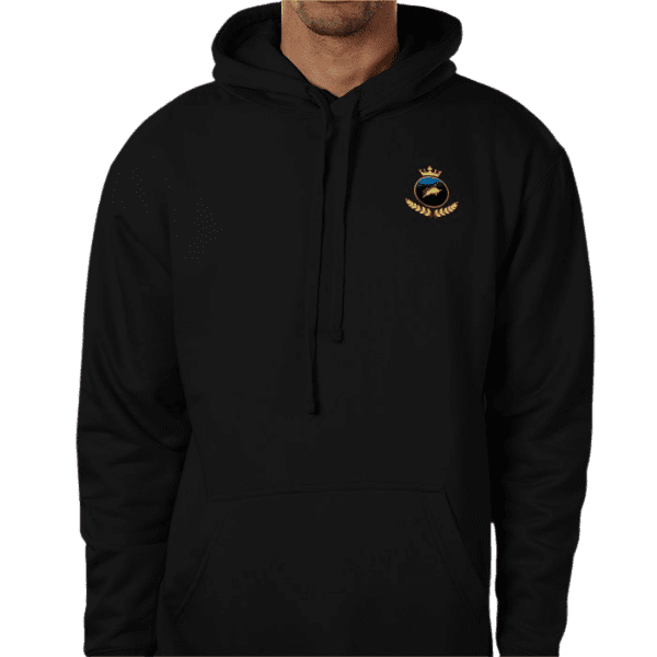 Front view of Royal Crown Sable Hoodie, luxury apparel by Investor GCC