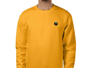 Front view of Luxury Investor Sweatshirt Gold, mens luxury activewear from Sovereign at Investor GCC