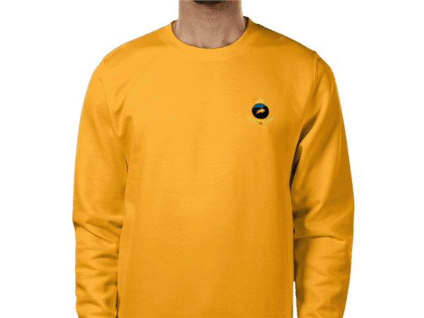 Front view of Luxury Investor Sweatshirt Gold, mens luxury activewear from Sovereign at Investor GCC