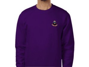 Front view of Regal Purple Investor Ascent Sweatshirt, mens luxury activewear from Sovereign at Investor GCC