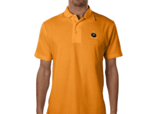 Front view of Premium Crown Polo Citrine, luxury apparel by Investor GCC
