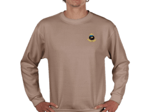 Front view of Regal Investor Sweater Sand, luxury apparel by Investor GCC