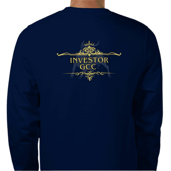 Back view of Luxury Investor Sweatshirt Navy, mens luxury activewear by Sovereign at Investor GCC