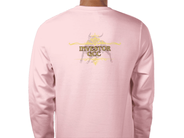 Back view of Premium Investor Sweatshirt Rose, luxury apparel by Investor GCC