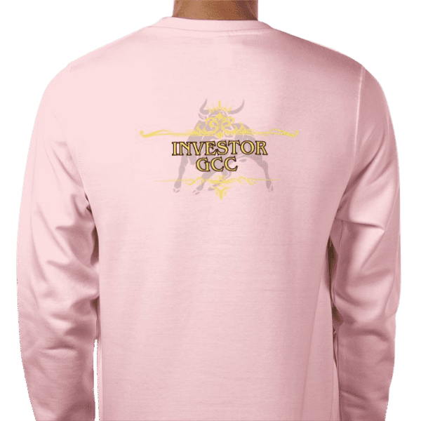 Back view of Premium Investor Sweatshirt Rose, luxury apparel by Investor GCC