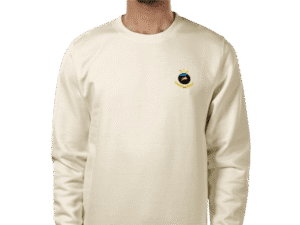 Front view of Premium Investor Sweatshirt Ivory, luxury apparel by Investor GCC