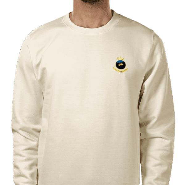 Front view of Premium Investor Sweatshirt Ivory, luxury apparel by Investor GCC