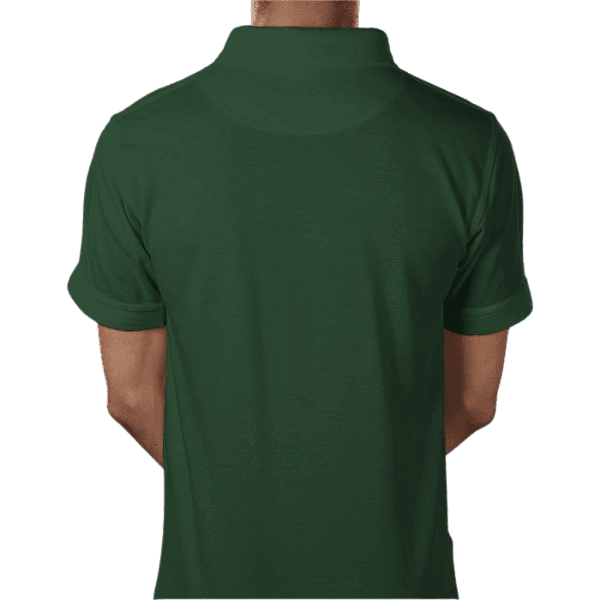Back view of Premium Crown Polo Forest Green, luxury apparel by Investor GCC