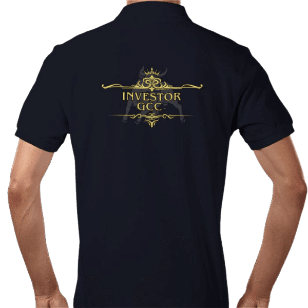 Back view of Premium Crown Polo Navy, luxury apparel by Investor GCC
