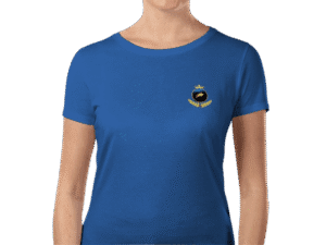 Front view of Women’s Luxury T-Shirt Royal Blue, luxury apparel by Investor GCC