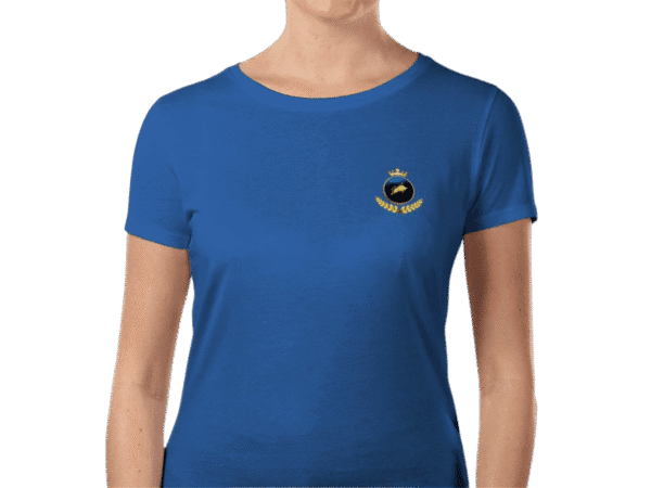Front view of Women’s Luxury T-Shirt Royal Blue, luxury apparel by Investor GCC
