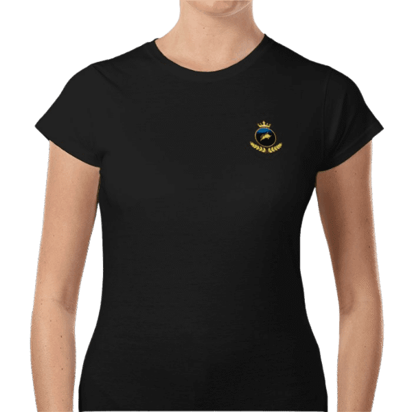 Front view of Sable Crown T-Shirt, luxury apparel by Investor GCC