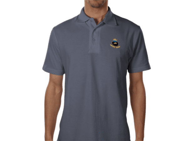 Front view of Premium Crown Polo Sterling, luxury apparel by Investor GCC