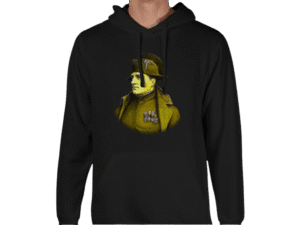 Front view of Crown Victor Hoodie, luxury apparel by Investor GCC