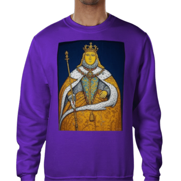 Front view of Royal Tyrian Purple Sweatshirt by Investor GCC Apparel