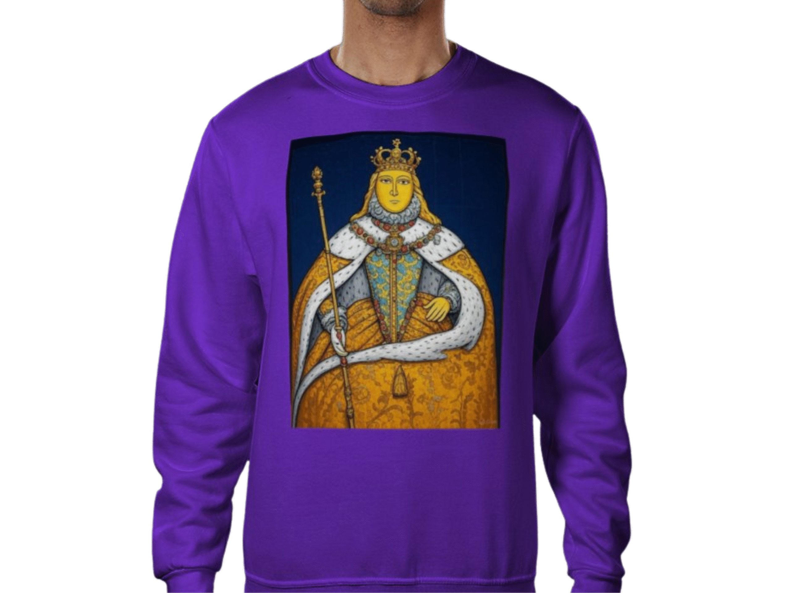 Front view of Royal Tyrian Purple Sweatshirt by Investor GCC Apparel