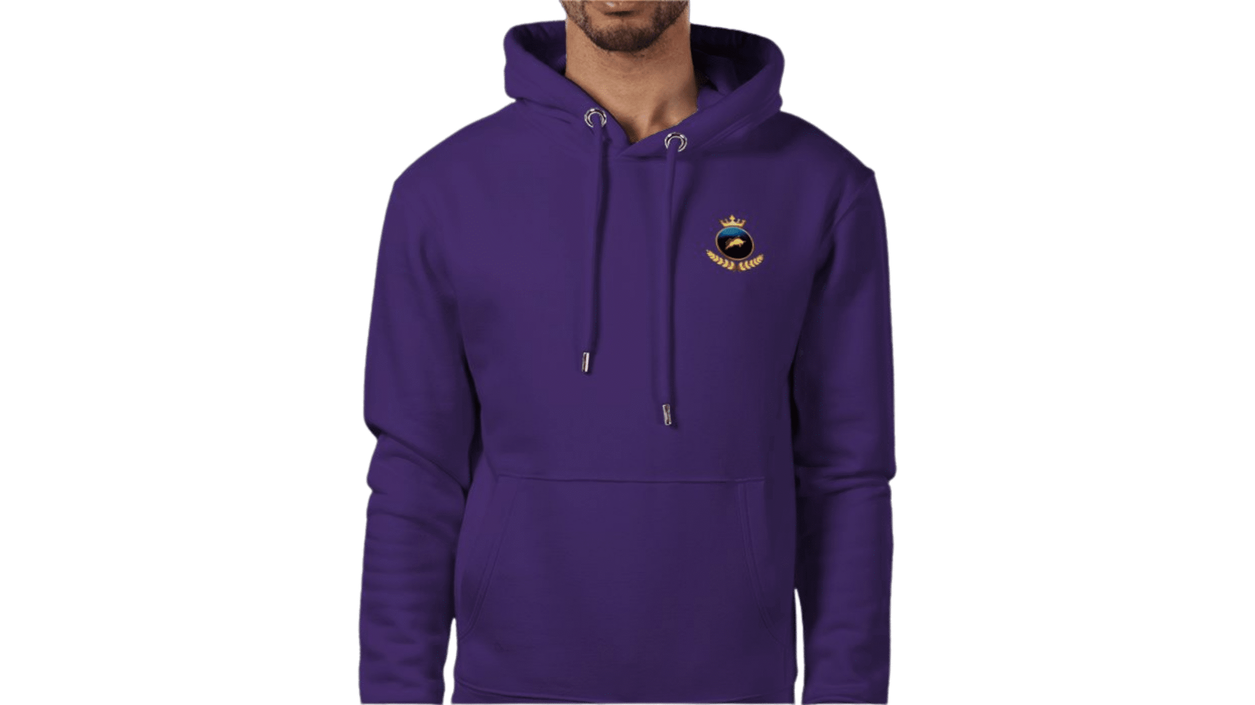 Front view of Imperial Crown Premium Hoodie, mens luxury activewear from ElitePulse at Investor GCC