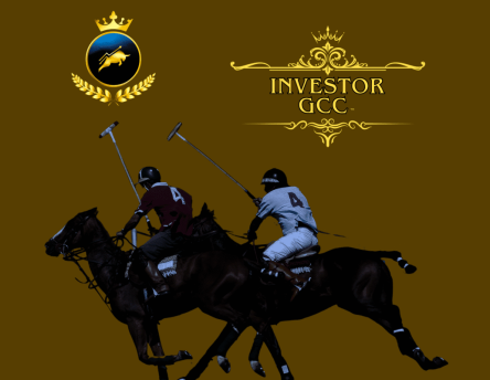 Dynamic polo players on horses, symbolizing strength and luxury for Crown Luxe Sovereign Store at Investor GCC